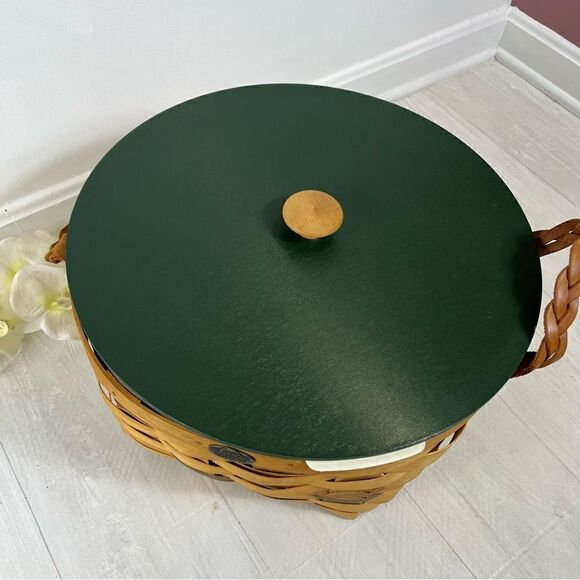 Vintage Peterboro Wooden Round Picnic Basket - Picture 2 of 10